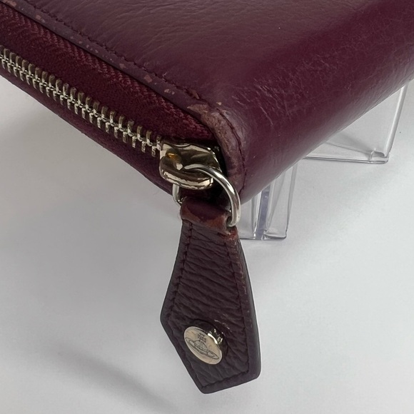 ♥️Vivienne Westwood SAFFIANO Leather Long ZIP ROUND WALLET |PRELOVED!!!🪐 - Picture 10 of 14